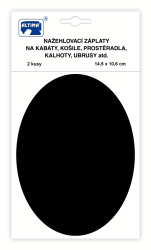 Nažehľovacie záplaty jednofarebné ovály - čierna